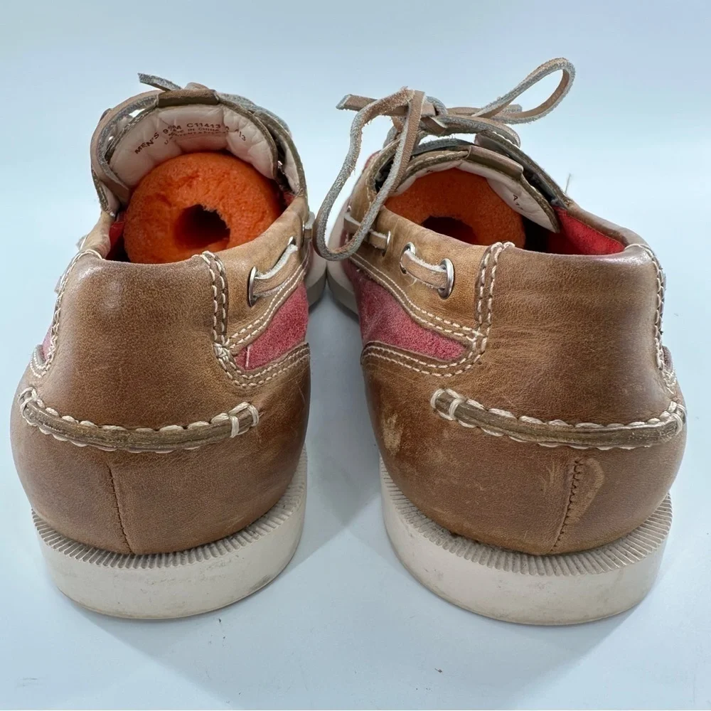 Cole haan yacht club collection boat shoes 9.5 red brown leather vintage 90s